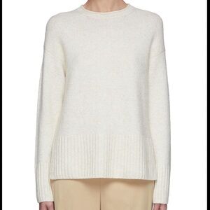 Vince Drop Shoulder Cashmere Blend sweater cream size large ribbed trim